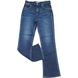 Moussy Japan Women's Straight Leg Howa Factory Distress High Waist Denim Blue 25